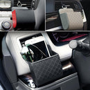 Car Vent Trash Box Auto Mobile Phone Holder PU Leather Storage Bag Organizer