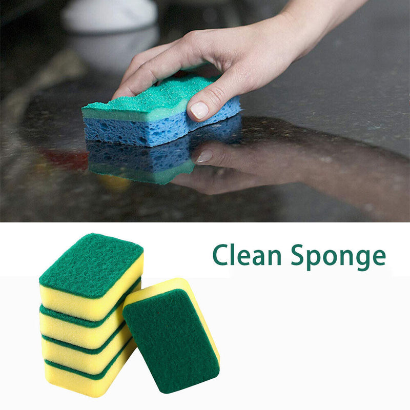 2pcs Dishwashing Sponge Scoring Pad Household Kitchen Cleaning Brush Sponges