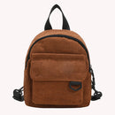 Women Preppy Style Multi Pocket Shoulder Bag Solid Color Corduroy Backpacks