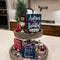 Independence Day Patriotic Ornaments - Blue Red & White Wooden Craft Decor Newly