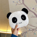Cute Plush Crossbody Handbag Women Girl Panda Animal Chain Purse Shoulder Bags