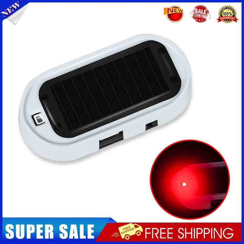 #A Universal Solar USB Powered Car LED Alarm Light Anti-Theft Warning Blinking L