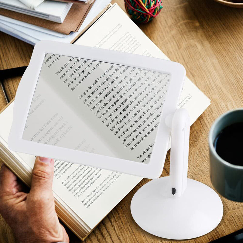 Bright LED Screen Magnifier Reading Viewer Magnifying Glass + Rotating Bracket
