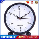 4 inch Round Desktop Clock Silent Mute Luminous Alarm Clock Fashion (Black)