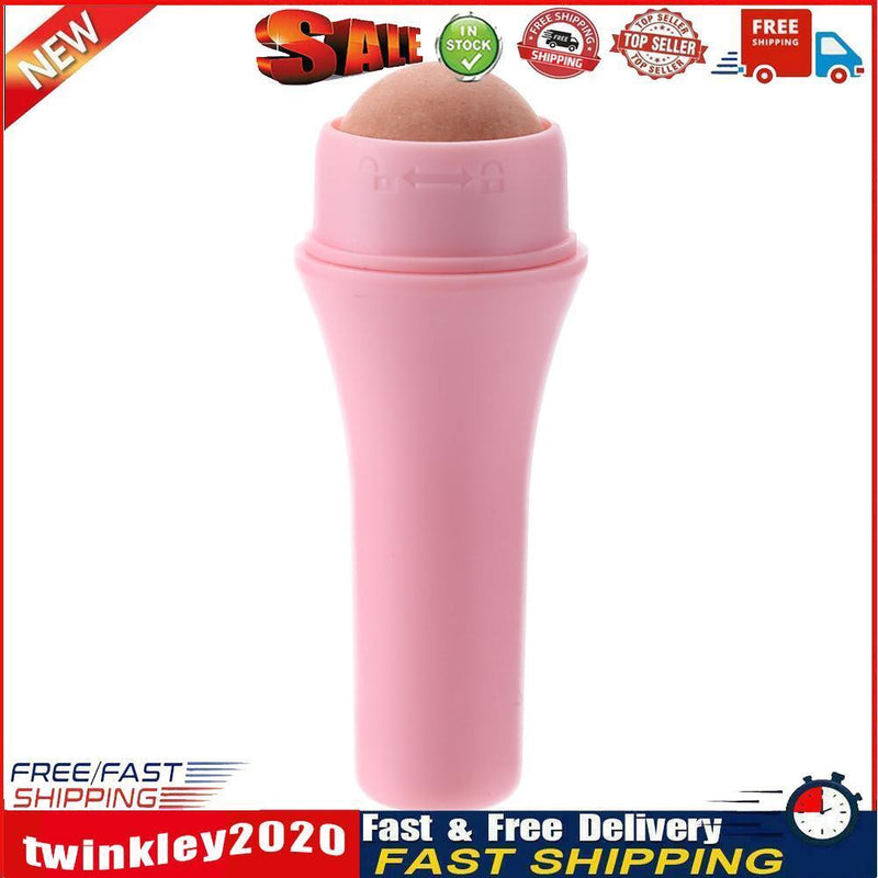 Face Oil Absorbing Roller T-zone Massage Volcanic Stone Skin Care (Pink) Newly