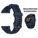 Silicone Watchband Bracelet Strap w/Buckle for Garmin Instinct (Navy Blue) Newly