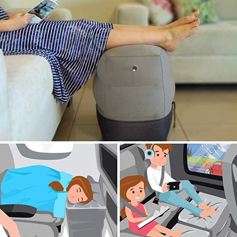 Inflatable Foot Rest Pad Portable Travel Sleeping Footrest Pillow for Car Plane