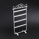 Earrings Necklace Ear Studs Jewelry Display Rack Metal Stand Holder(White)