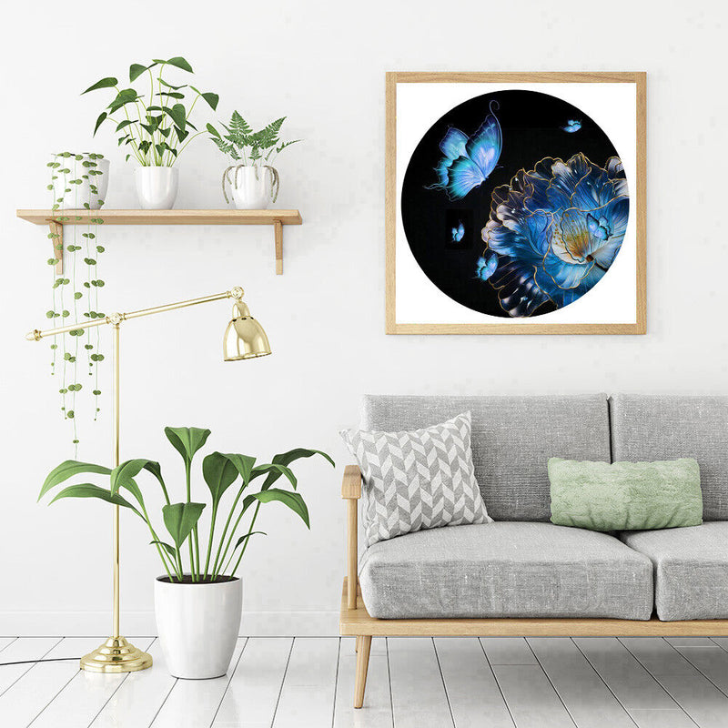 Digital Paint Circular Pattern Painted By Numbers On Canvas