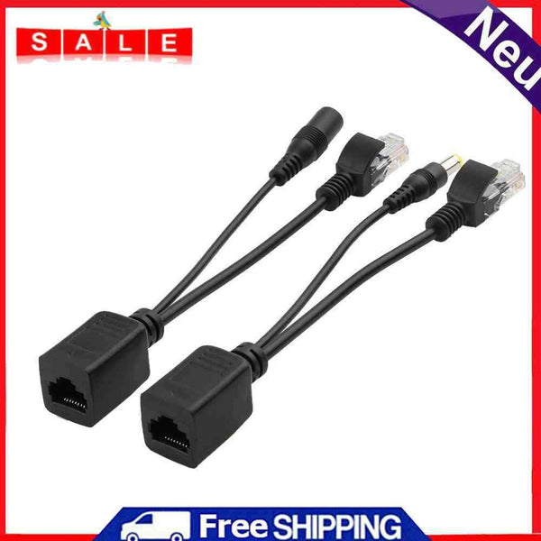 They 2pcs POE Adapter Wire RJ45 Injector Splitter Ethernet Synthesizer Separa