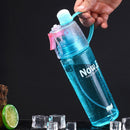 Plastic Spray Cool Summer Sport Water Bottle Portable Drink Kettle (Blue) Newly