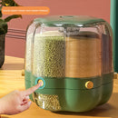 Household Grain Food Storage Container 360 Degrees Rotary Sealed Rice Bucket