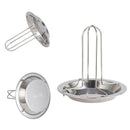Roast Chicken Holder Steel Roaster Rack BBQ Stand Grill V7X0 Pan 19*17cm. T2E8