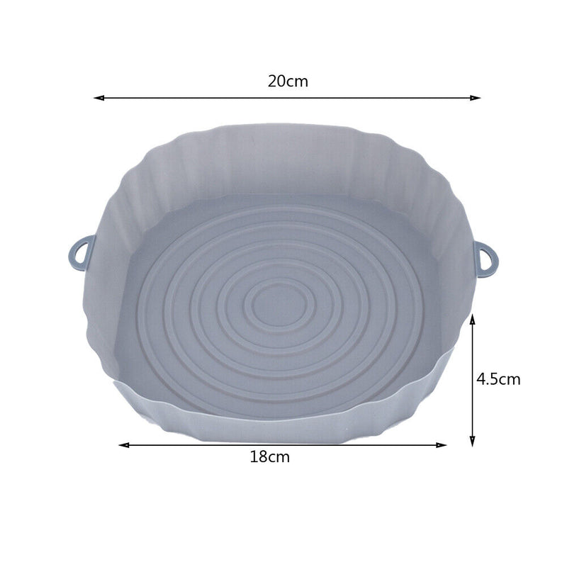 Silicone Air Fryer Liner Reusable Oven Baking BBQ Fryer Non-Stick Pan Mat 7"