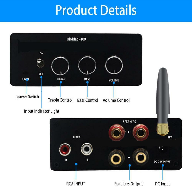 Bluetooth 5.0 stereo audio 2-channel amplifier receivers Hi-FiD 2022 gifts