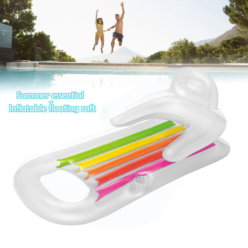 #A Swimming Pool Lounge Chair Floating Row Plastic Water Sports Air Mat Toys