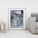 Full Cross Stitch Handcraft 11CT Stamped Umbrella Woman Needlework DIY Home Draw