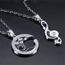 2Pcs/1Pc Lovers Women Men Gift Jewelry Musical Note Couple Necklace Moon Pendant