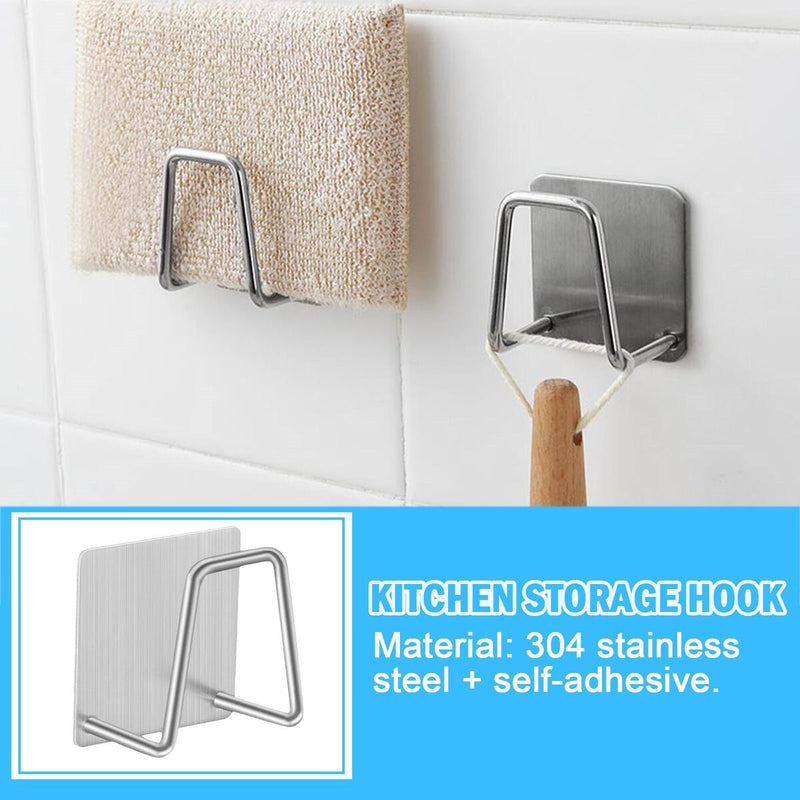 Steel Self Adhesive Sponges Holder Sink Caddy Accessories Kitchen Bat`