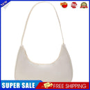 Women Solid Color Nylon Tote Bag Crescent Zipper Top-handle Bag (White)