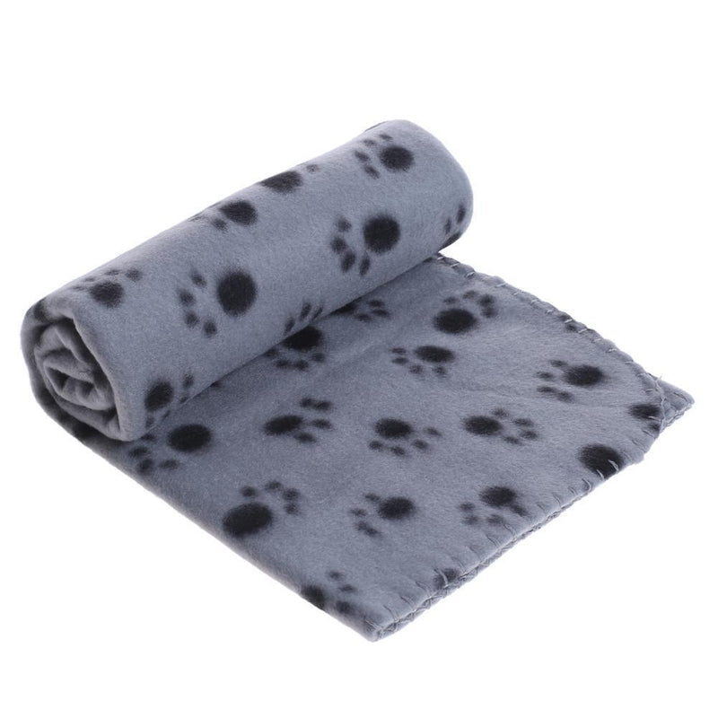 Pet Blanket Dog Puppy Cat Paw Print Soft Warm Fleece Bed Travel Basket Aut