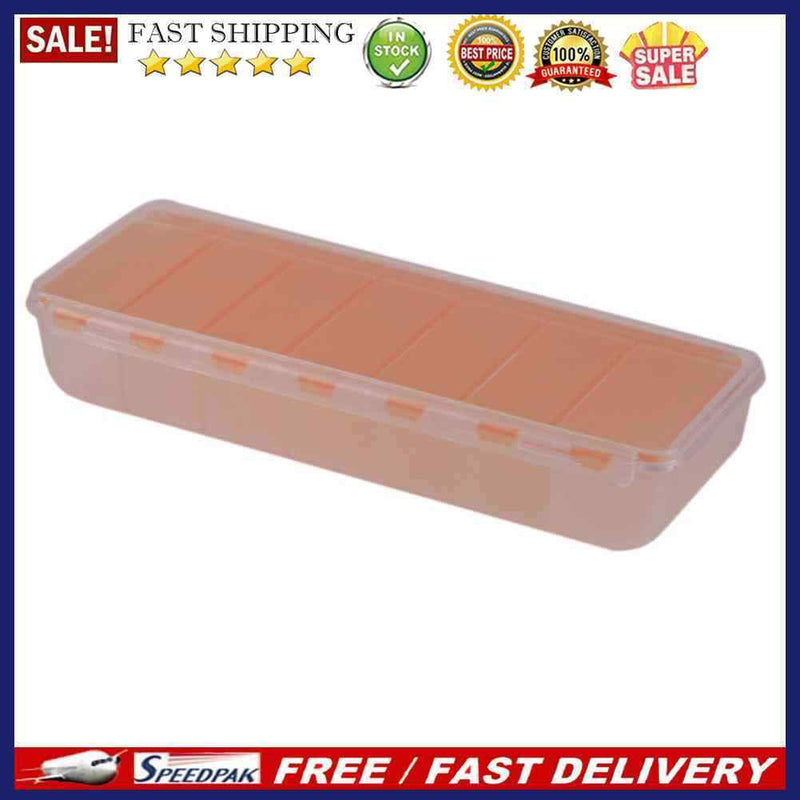 5pcs Large Travel Portable 7-Day Medicine Box Tablet Container(Orange?