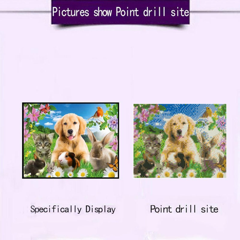 5D DIY Full Drill Diamond Painting Cute Animals Cross Stitch Embroidery Kit