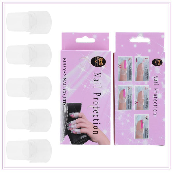 DIY Transparent Tips Manicure Cover Finger Polish Shield Nail Protector Clips