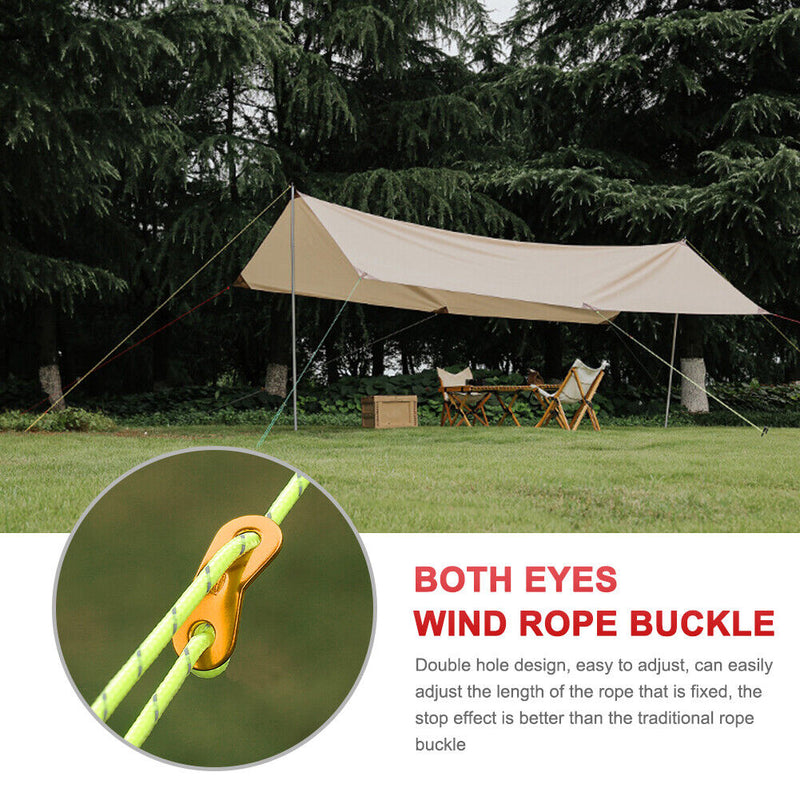 20pcs Camping Tent Cord Rope Fastener Aluminum Hanger Tensioners Fastener Kit