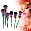 6pcs Rose Shape Makeup Brush Foundation Powder Blush Makeup Cosmetic Tool