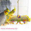 Parrots Shredder Toys Chewing Hanging Rattan Paper Strings Drawing with Bal