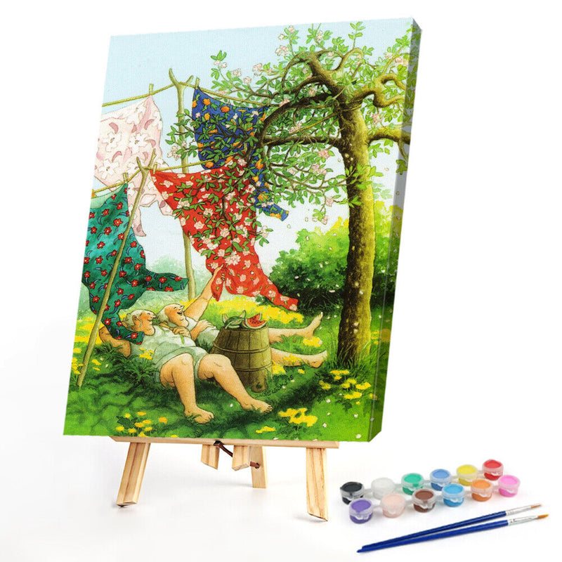 40x50cm Two Old Girlfriend Frameless Oil Paint By Numbers DIY Painting Craft Kit