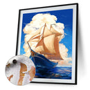 Hand Painted Oil Paint By Numbers DIY Sailboat Drawing Home Wall Decoration Gift