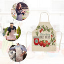 Kitchen Linen Apron Strawberry Print Home Restaurant Cooking Baking Bibs