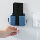Adhesive Remote Control Mobile Phone Charging Plug Organizer Rack (Blue) Newly