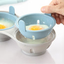 Microwave Egg Poacher Eco-Friendly Double Egg Poaching Cup - 4pcs (Blue)