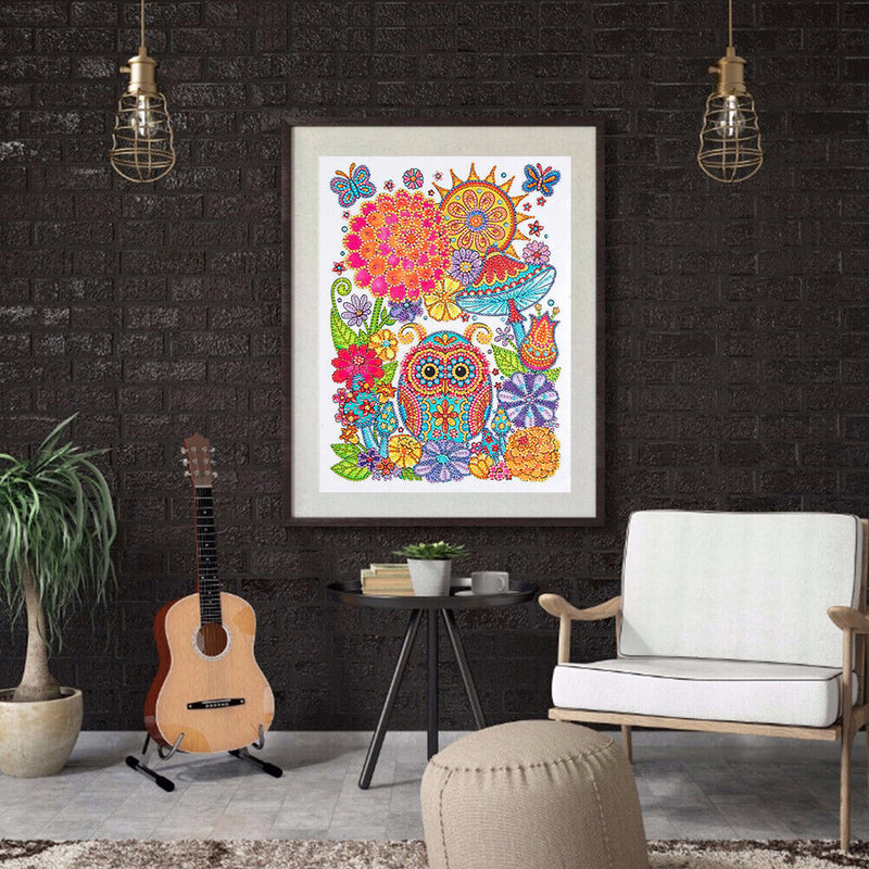 Partial Special Diamond Painting Set Large Eyes Bird Rhinestone Mosaic Picture