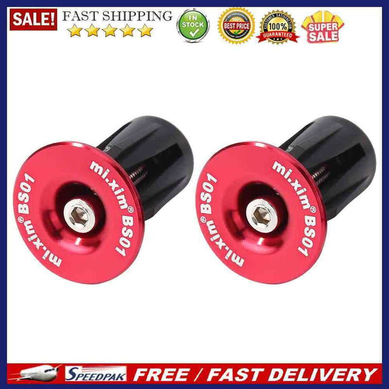 1 Pair Burnt Blue Bike Handle Bar End Caps Aluminum Alloy MTB Road Bike End