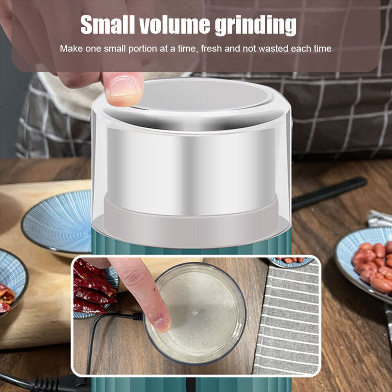 Electric Multigrain Coffee Bean Grinder Nut Spice Grinding Machine (Green)