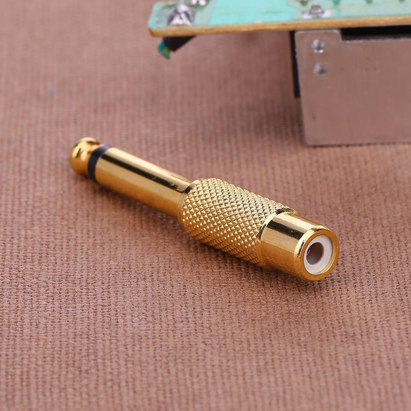 1pc 6.35mm 1/4 in Mono Male Pin to RCA Female Audio Adapter