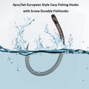 European Fishing Hooks with Screw Fishhooks Ocean River Lake Fishing Accessories