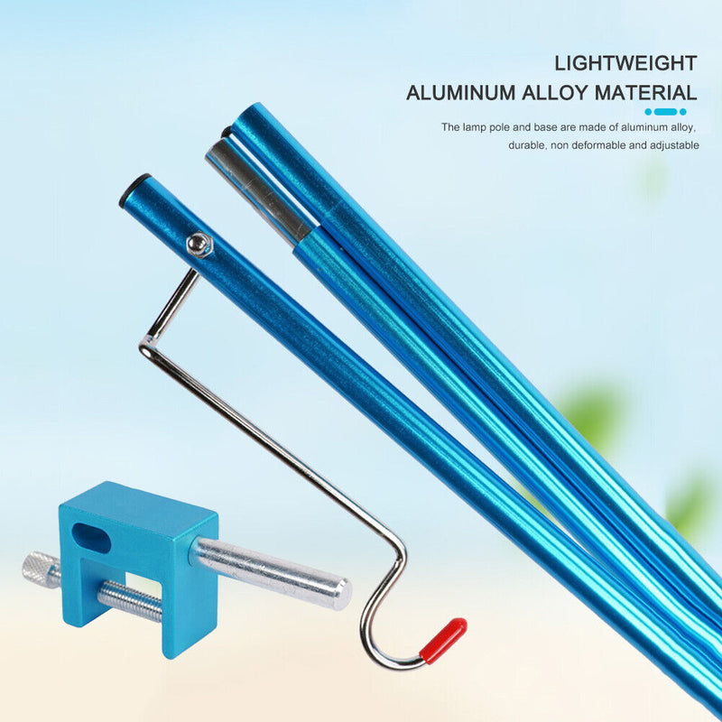 Portable Camping Hiking Pole Lamp Stand Detachable Picnic Hanging Light Hol