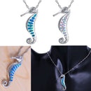 Jewelry Charms Blue Boho Trendy Pendant Necklace Seahorse Animal