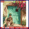 DIY Digital Oil Painting Flowers in Front of the Door No Frame Picture By Num
