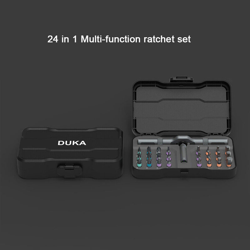 25pcs 24 in 1 Dismountable Screwdriver Set Magnetic Ratchet Wrench Hand Tool Kit