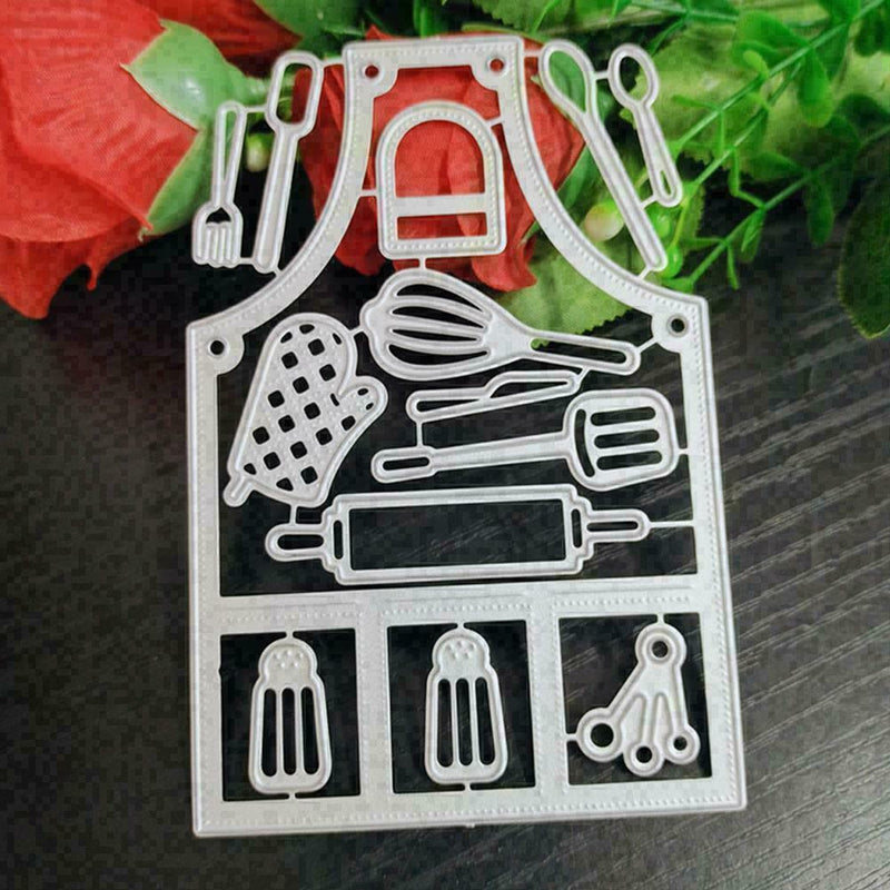 1*Kitchen Apron Cutting Die Stencil Scrapbook Embossing M2L8 Paper W1R4 DIY R2N5