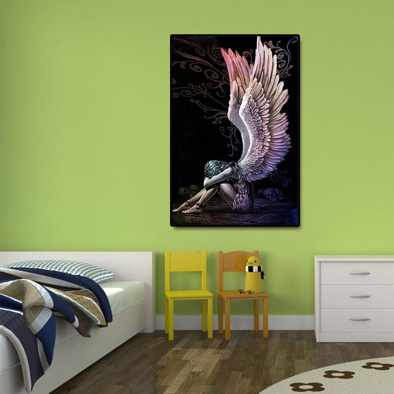 5D Kit Rhinestone Picture DIY Angel with Wings Full Round Drill Diamond Painting