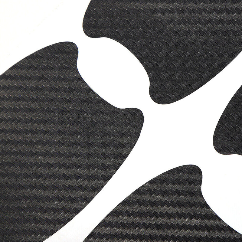 4pcs Carbon Fiber Auto Door Handle Stickers Anti Scratch Car Exterior Decorat