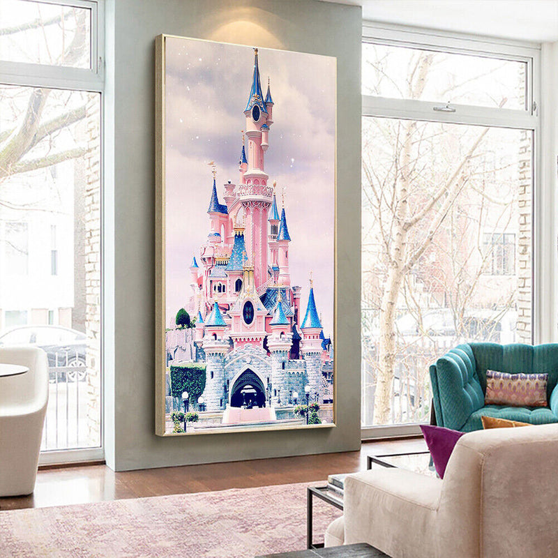 Rainbow Castle Oil Paint By Numbers Kit Canvas DIY Picture Hand Painted Wall Art