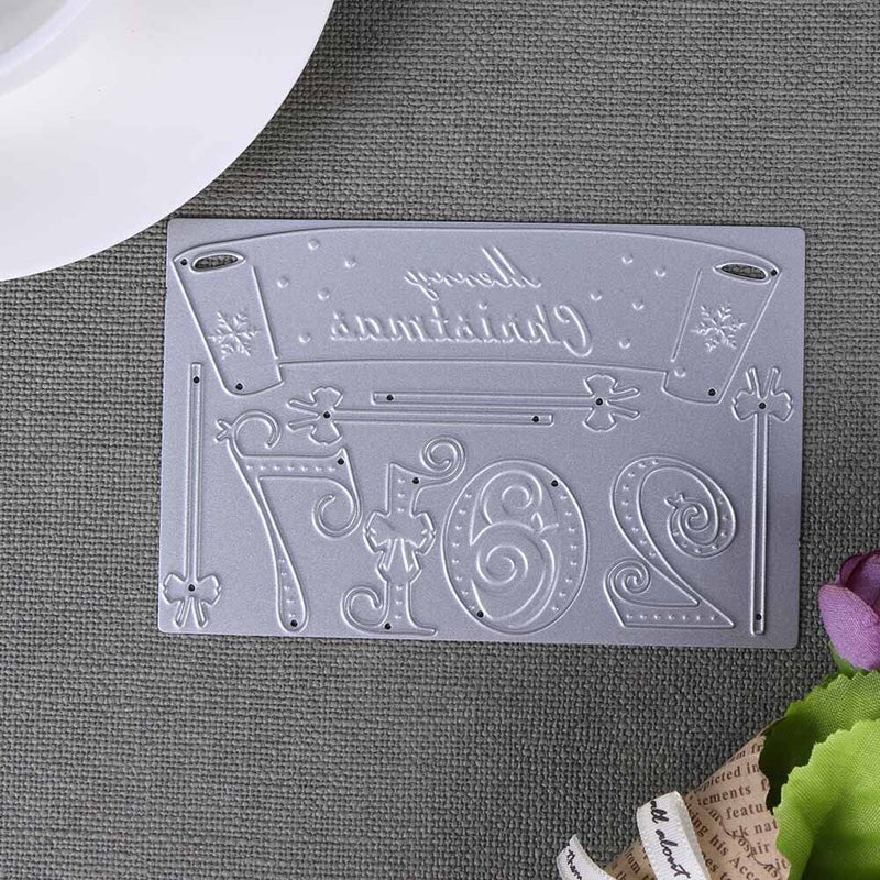 Christmas Banner DIY Metal Scrapbook Embossing Craft Cutting Die-171026